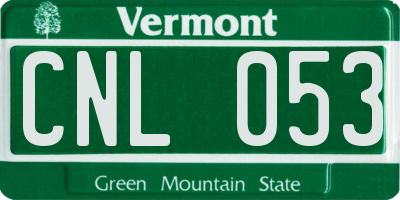 VT license plate CNL053