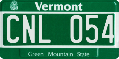 VT license plate CNL054