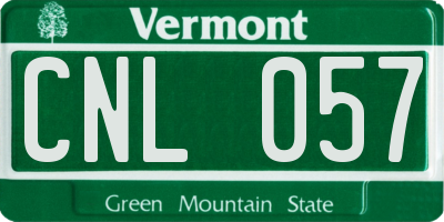 VT license plate CNL057