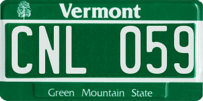 VT license plate CNL059