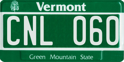 VT license plate CNL060
