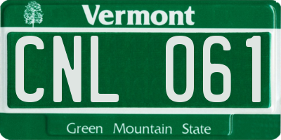 VT license plate CNL061