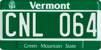 VT license plate CNL064