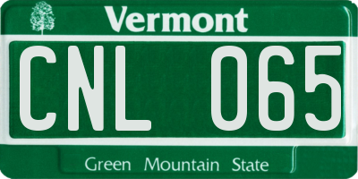 VT license plate CNL065