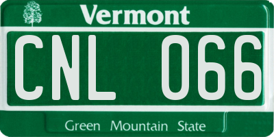 VT license plate CNL066