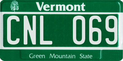 VT license plate CNL069