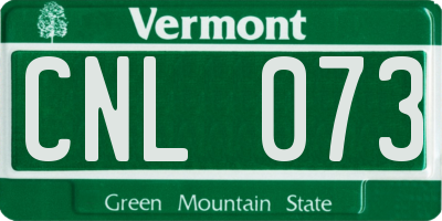 VT license plate CNL073