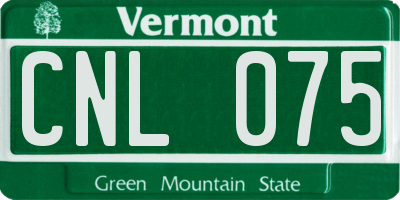 VT license plate CNL075