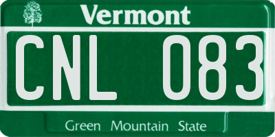 VT license plate CNL083