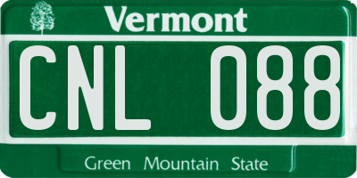 VT license plate CNL088