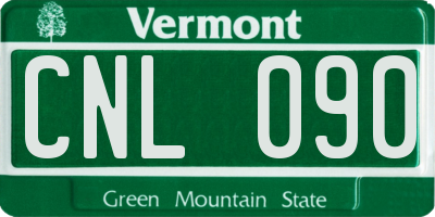 VT license plate CNL090