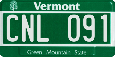 VT license plate CNL091