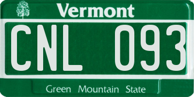 VT license plate CNL093