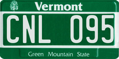 VT license plate CNL095