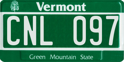 VT license plate CNL097