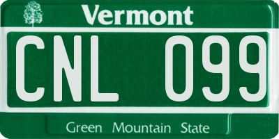 VT license plate CNL099