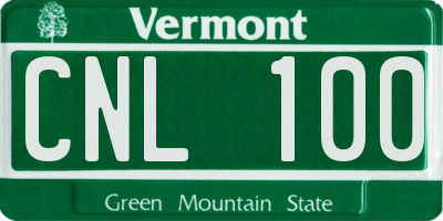 VT license plate CNL100