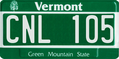 VT license plate CNL105
