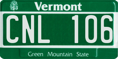 VT license plate CNL106