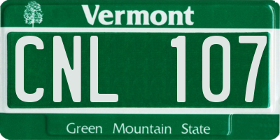 VT license plate CNL107