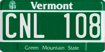 VT license plate CNL108