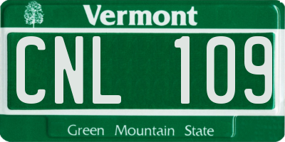 VT license plate CNL109