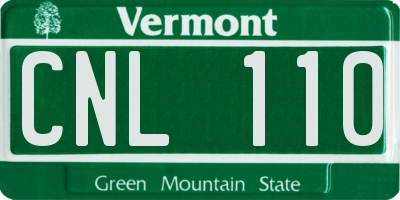 VT license plate CNL110
