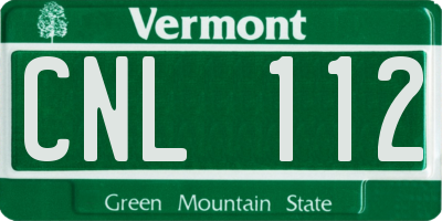 VT license plate CNL112