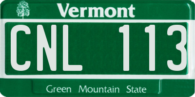 VT license plate CNL113