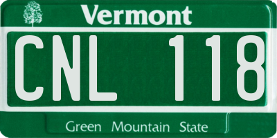 VT license plate CNL118