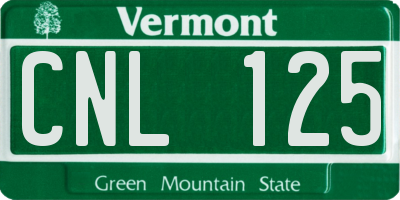 VT license plate CNL125