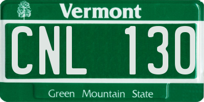 VT license plate CNL130