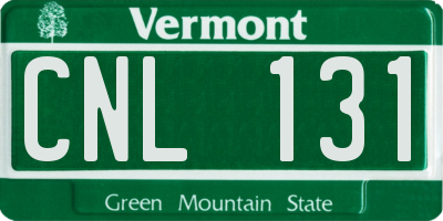 VT license plate CNL131