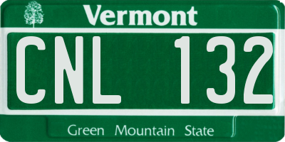 VT license plate CNL132