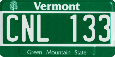 VT license plate CNL133
