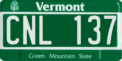 VT license plate CNL137