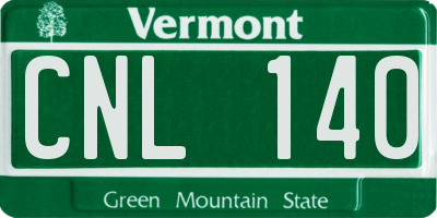 VT license plate CNL140