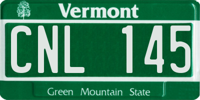 VT license plate CNL145