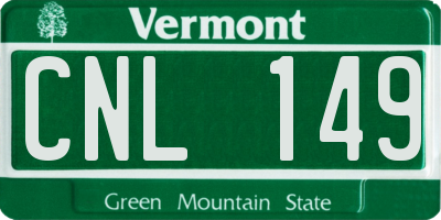 VT license plate CNL149