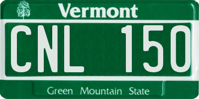 VT license plate CNL150