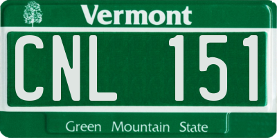 VT license plate CNL151