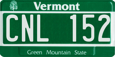 VT license plate CNL152