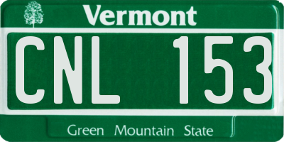 VT license plate CNL153