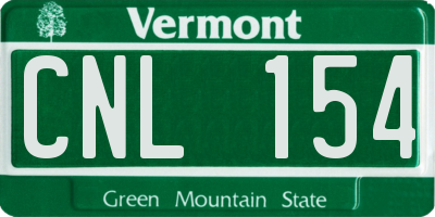 VT license plate CNL154