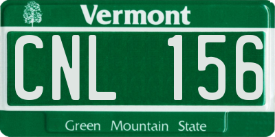VT license plate CNL156