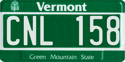 VT license plate CNL158