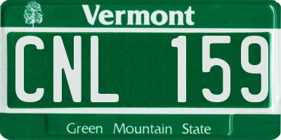 VT license plate CNL159