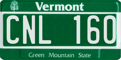 VT license plate CNL160