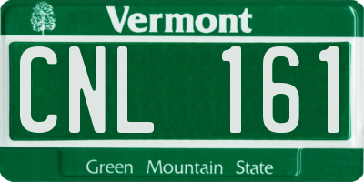 VT license plate CNL161