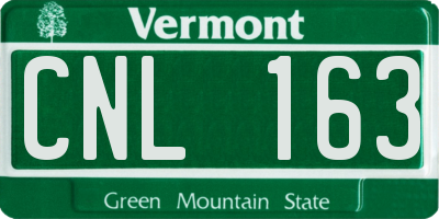 VT license plate CNL163